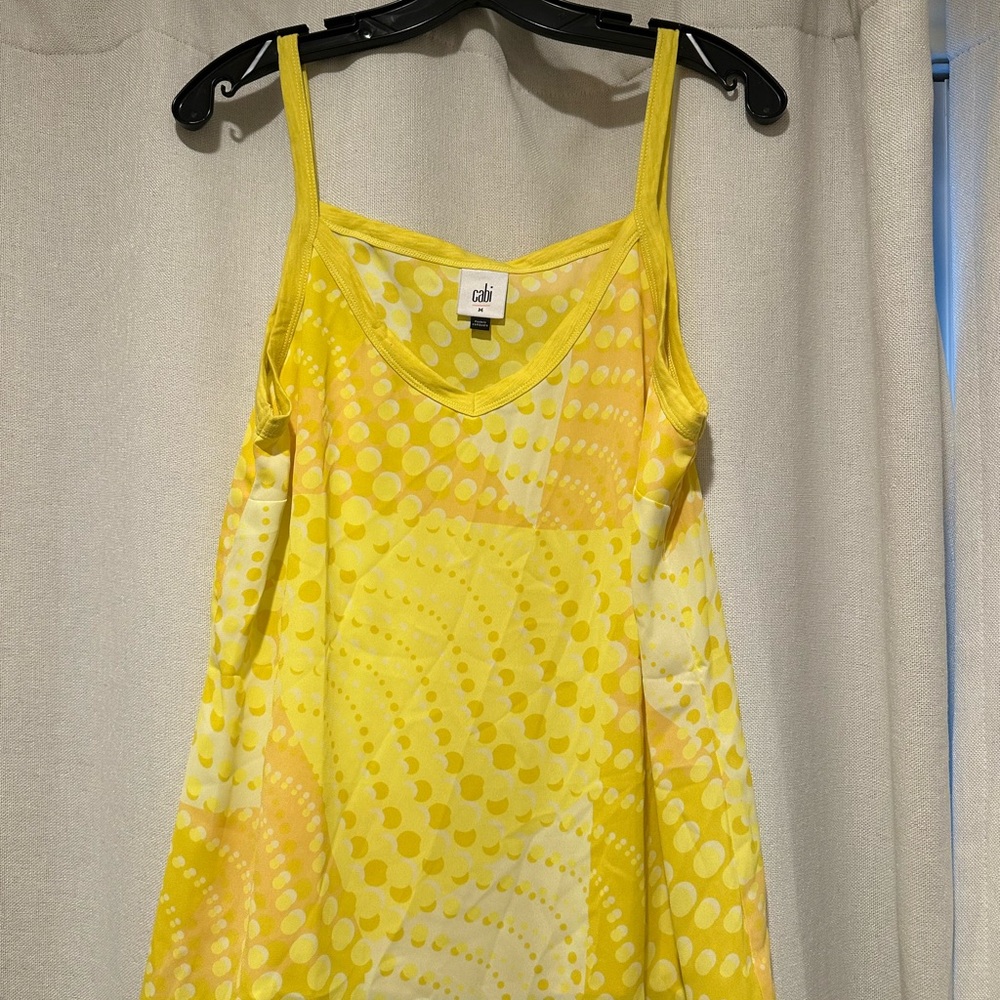CAbi Yellow Patterned Tank Top